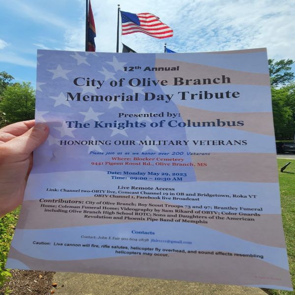 12th Annual Olive Branch Memorial Day Tribute