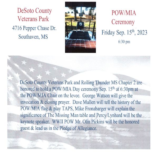 POW/MIA Day Ceremony Visit DeSoto County