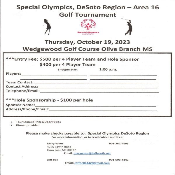 Special Olympics Golf Tournament Visit DeSoto County