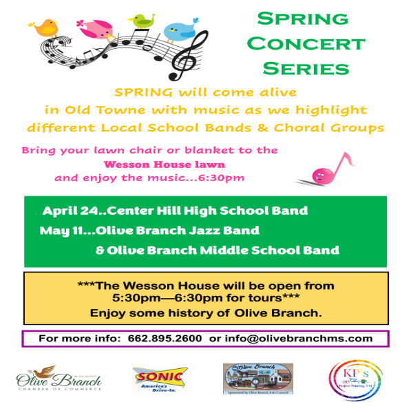 Spring Concert Series & Wesson House Tours Visit DeSoto County