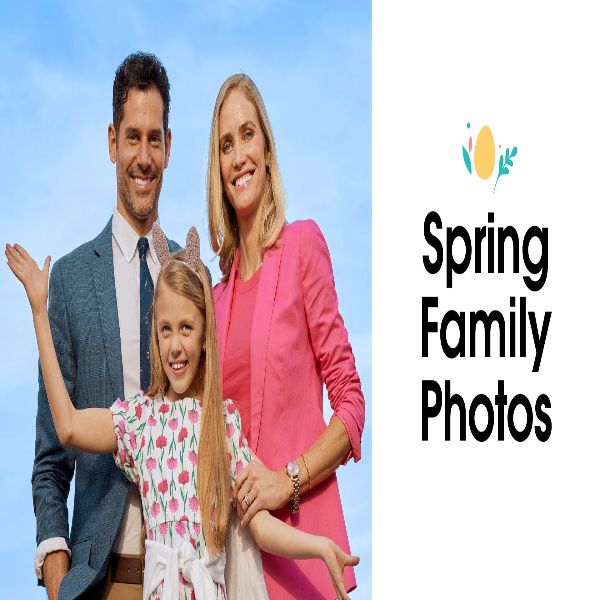 Spring Family Photos with Live Bunnies!