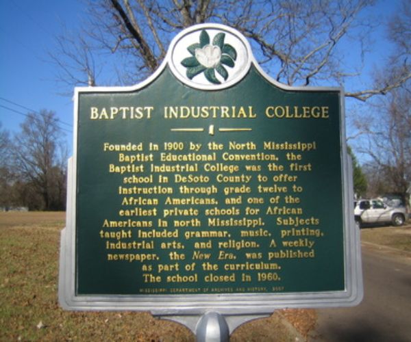 Baptist Industrial College Marker