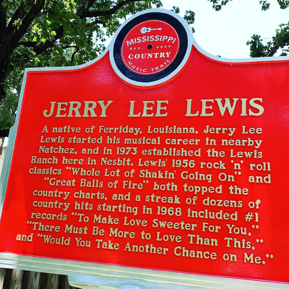 Jerry Lee Lewis Country Music Trail Marker