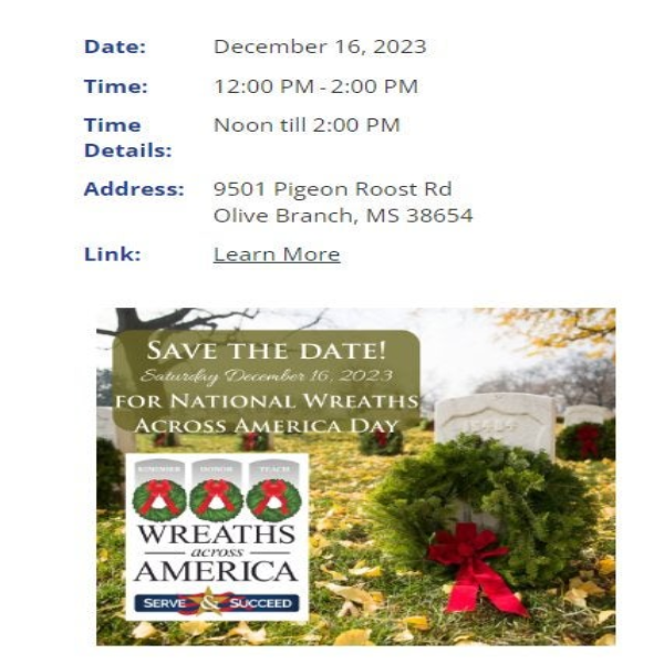 Wreaths Across America Visit DeSoto County
